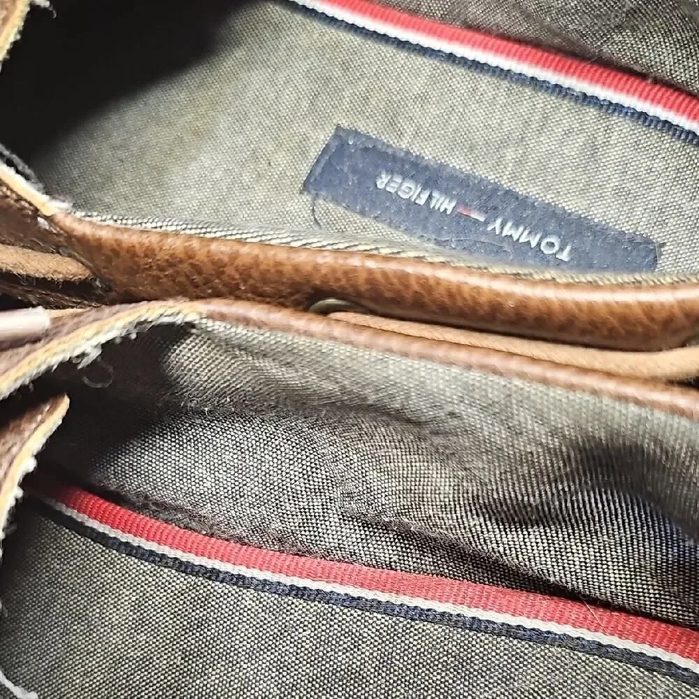 Tommy Hilfiger Brown Leather Boat Shoes